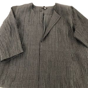 EILEEN FISHER SILK JACKET BLAZER OPEN FRONT L